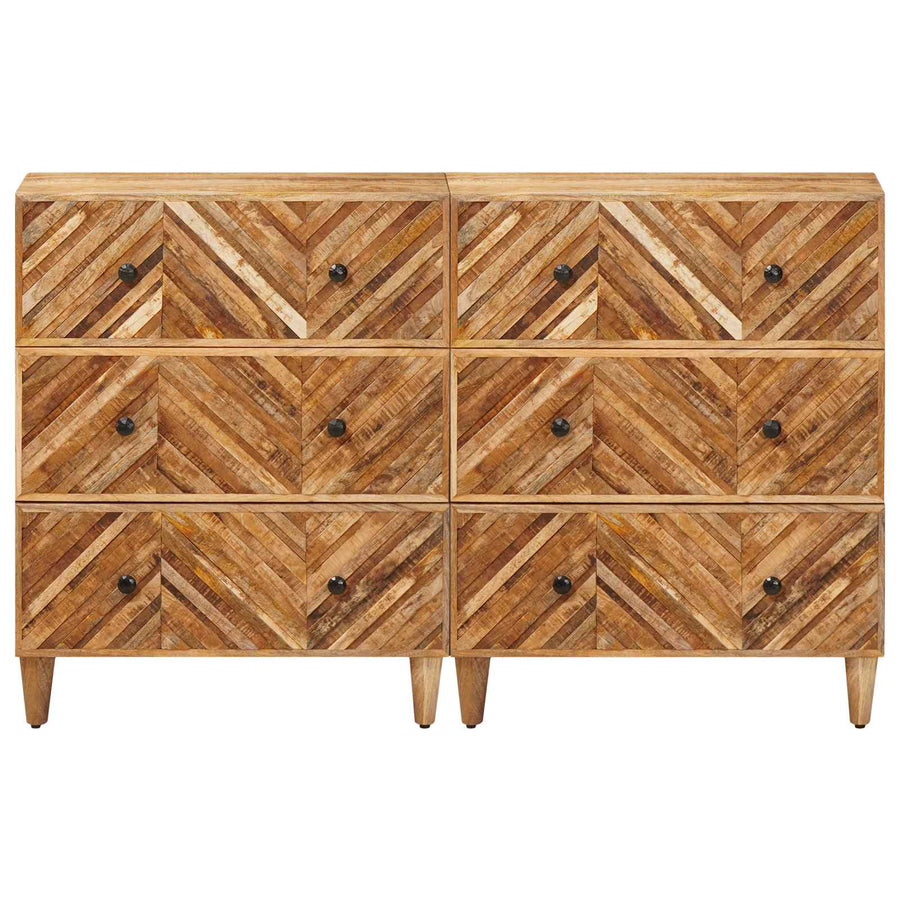 Opslagkasten 2 pcs Bruin 60 x 33,5 x 75 cm Massief Mango Hout