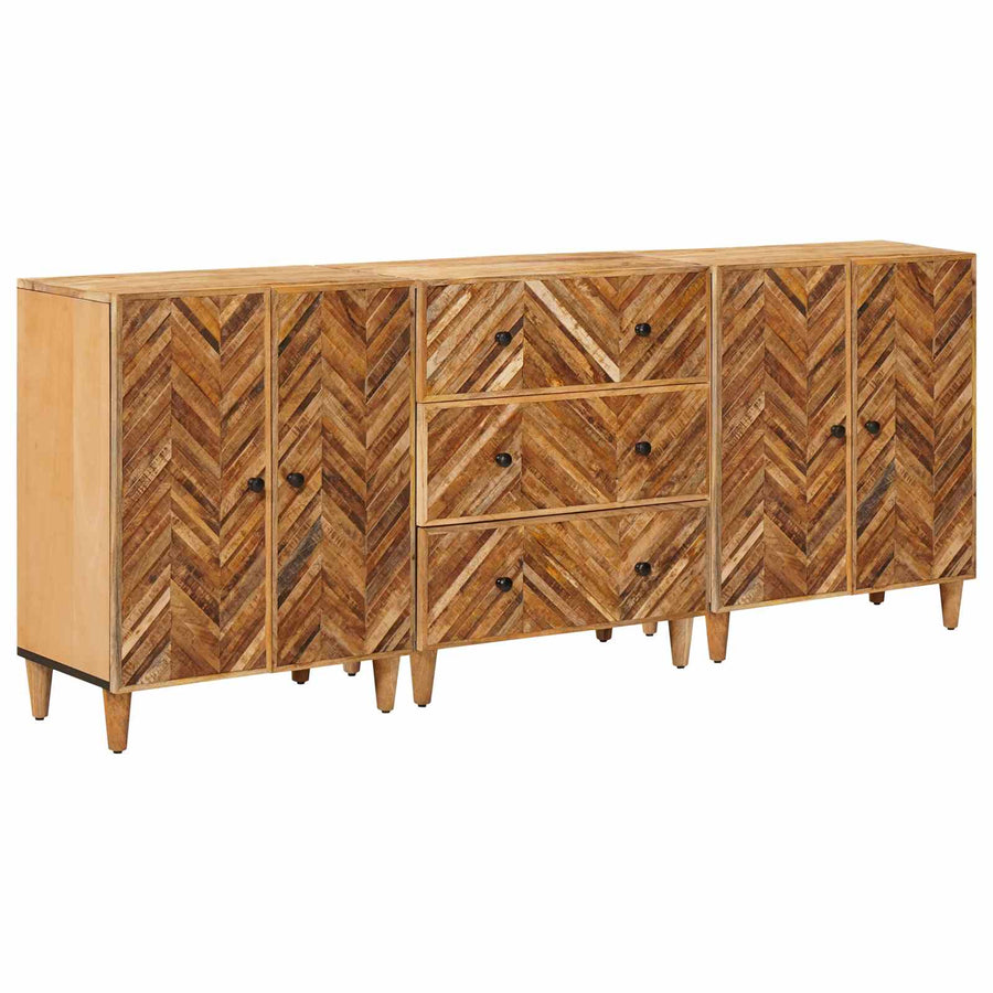 Opslagkasten 3 pcs Bruin 60 x 33,5 x 75 cm Massief Mango Hout