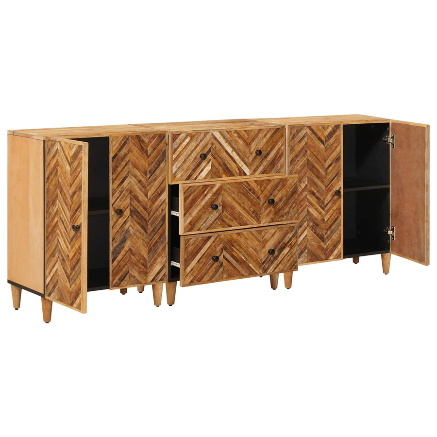 Opslagkasten 3 pcs Bruin 60 x 33,5 x 75 cm Massief Mango Hout