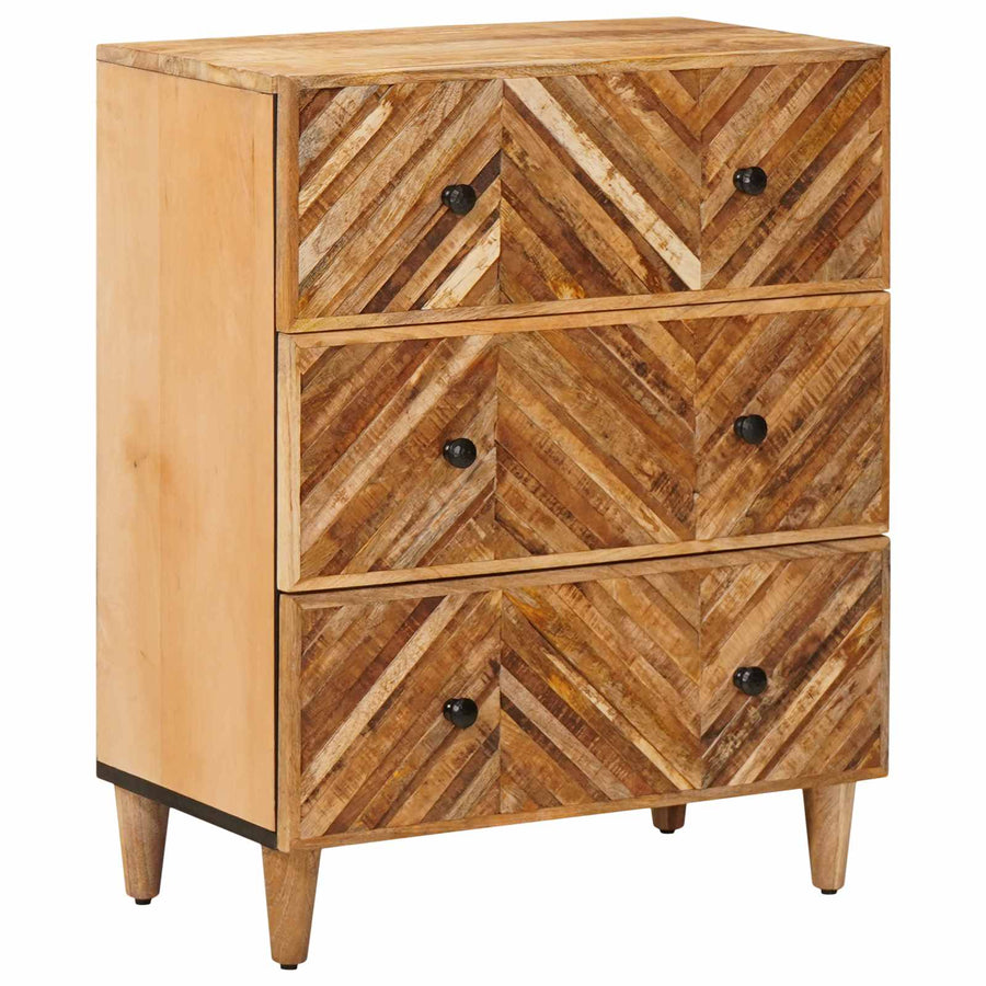 Opslagkasten 3 pcs Bruin 60 x 33,5 x 75 cm Massief Mango Hout
