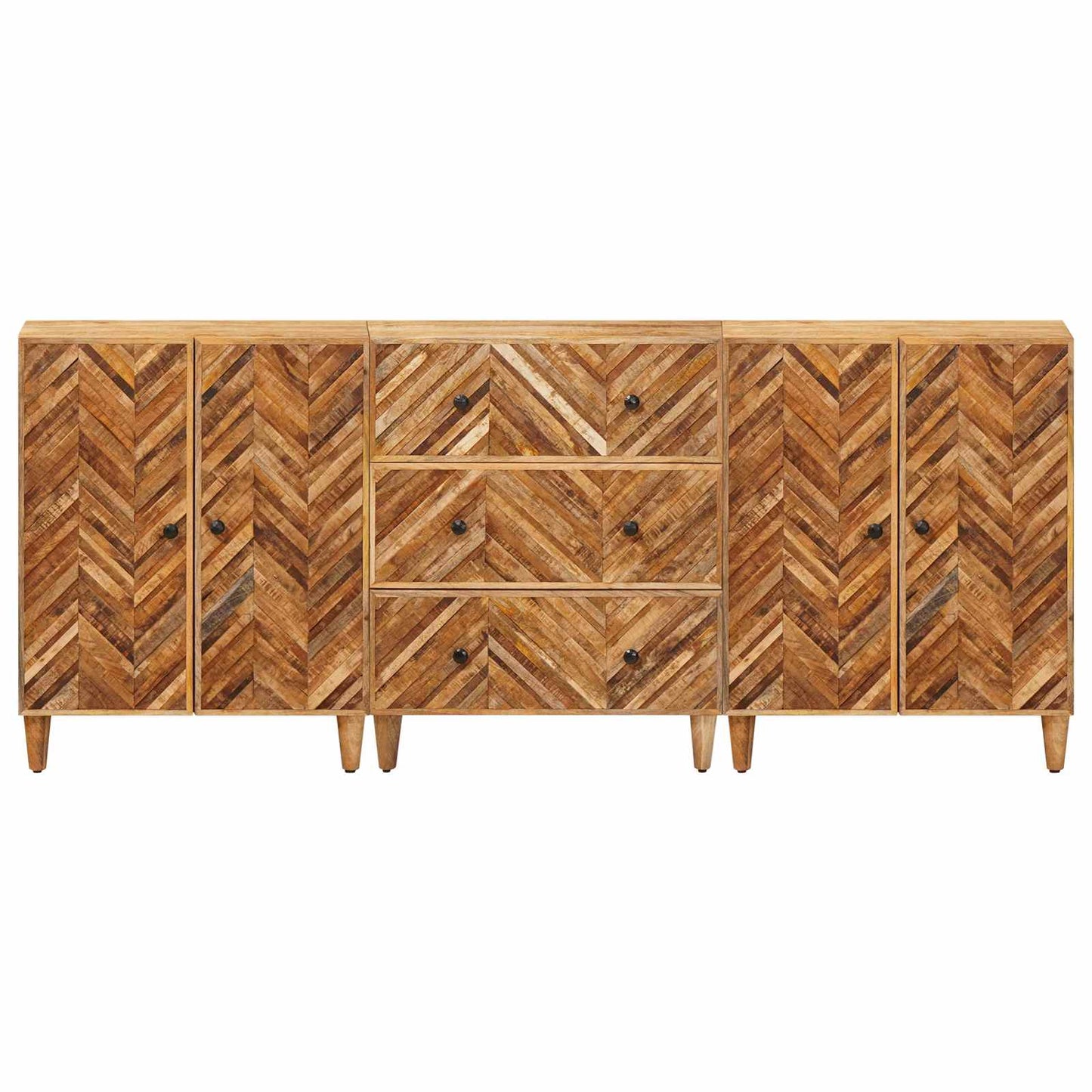 Opslagkasten 3 pcs Bruin 60 x 33,5 x 75 cm Massief Mango Hout