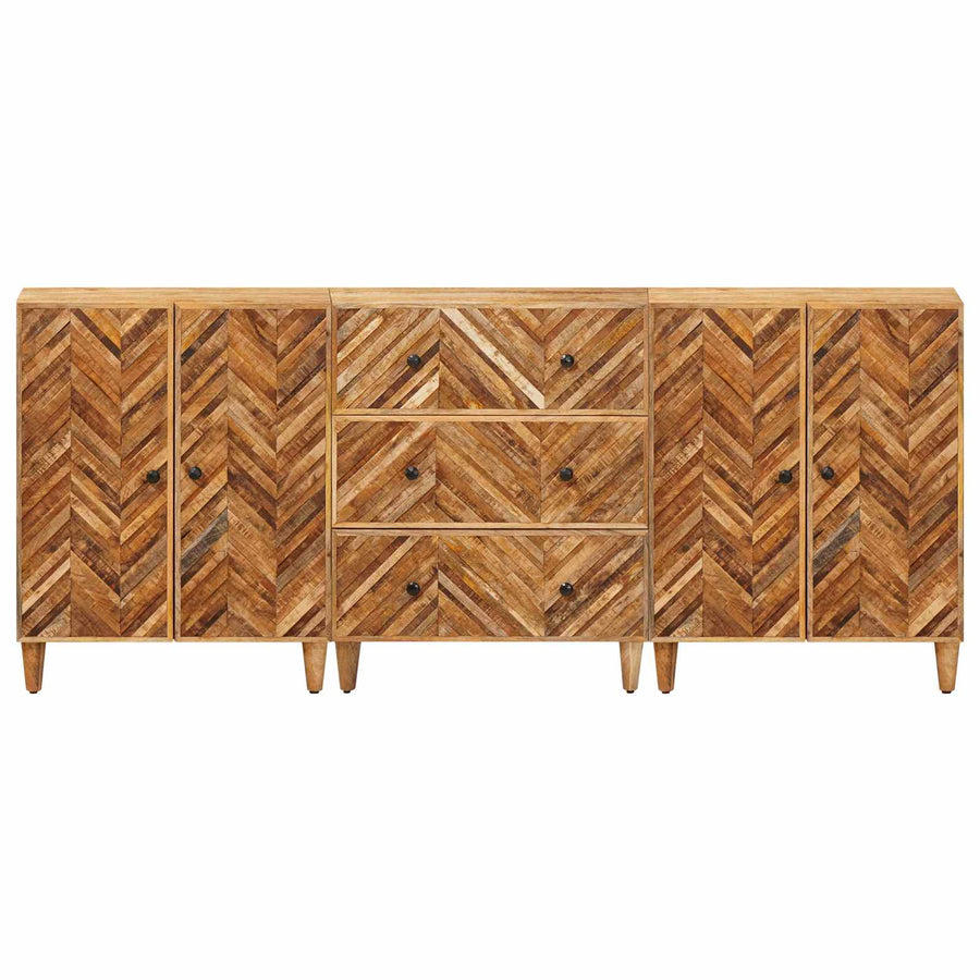 Opslagkasten 3 pcs Bruin 60 x 33,5 x 75 cm Massief Mango Hout