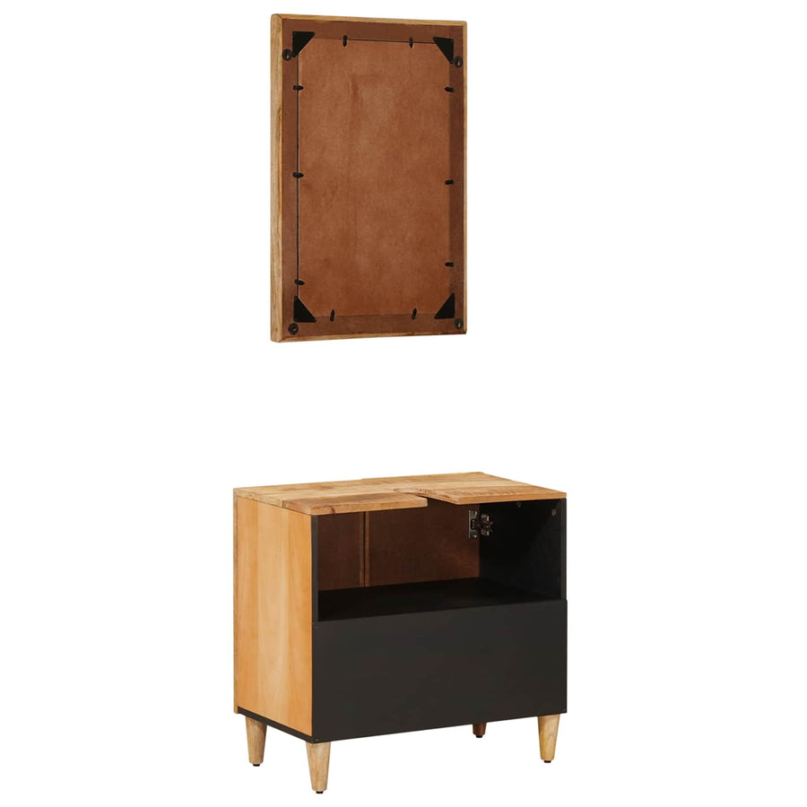 Badkamerkastenset Wandgemonteerd 2 pcs Massief Mango Hout