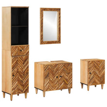 Badkamerkastenset met lade met opslag 4 pcs Massief Mango Hout