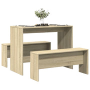 Eettafel bankenset 97x47x75 cm bewerkt hout sonoma eiken