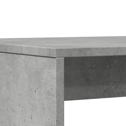 3-delige Eettafel en bankenset bewerkt hout betongrijs