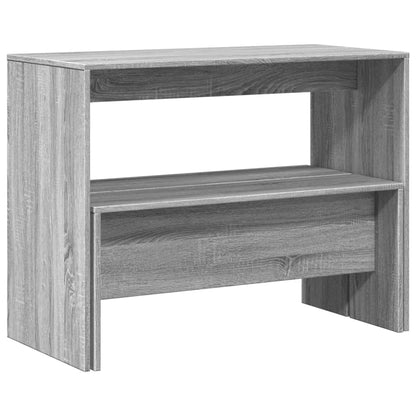 3-delige Eettafel en bankenset bewerkt hout grijs sonoma eiken