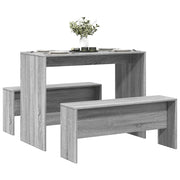 Eettafel bankenset 97x47x75 cm bewerkt hout grijs