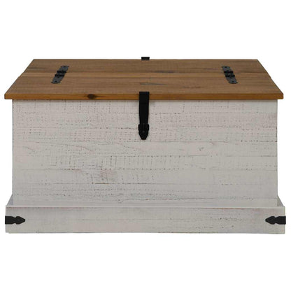 Opbergkist HALDEN wit 91x91x47 cm massief grenenhout