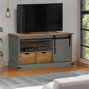 Tv-meubel HALDEN massief grenenhout grijs 110x40x60 cm