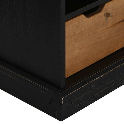 Tv-meubel HALDEN met schuifdeur zwart 110x40x60 cm massief hout