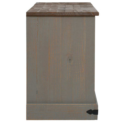 Tv-meubel HALDEN 2 schuifdeuren 150x40x60 cm massief hout grijs