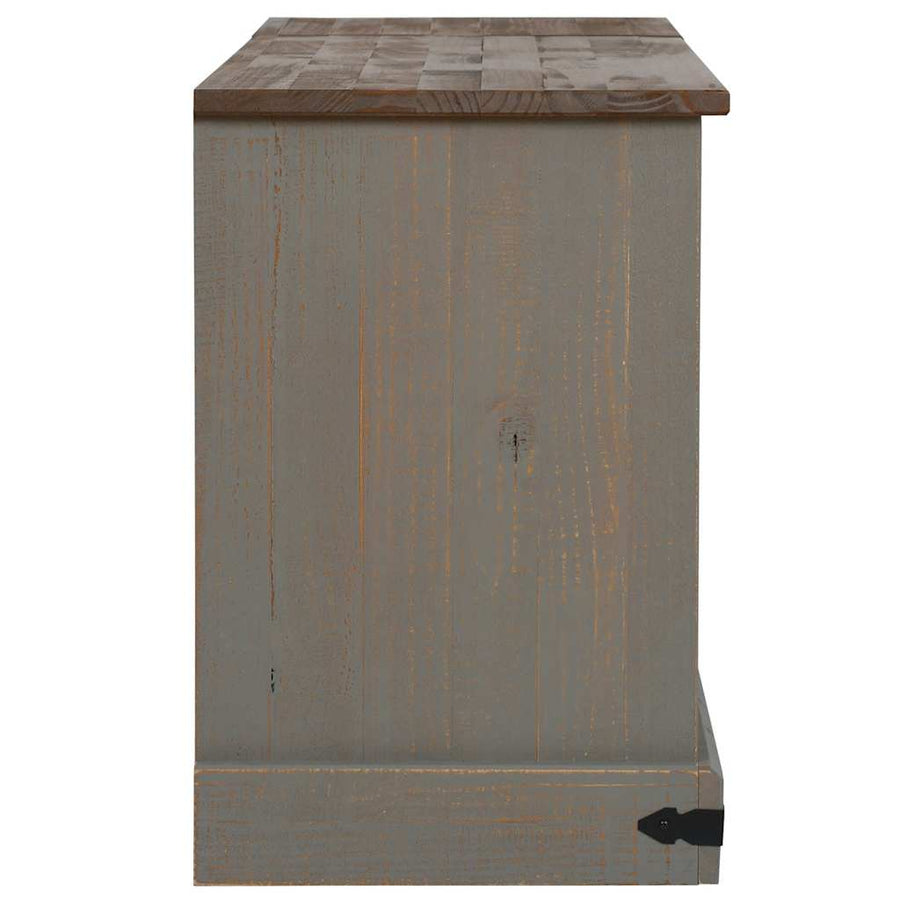 Tv-meubel HALDEN 2 schuifdeuren 150x40x60 cm massief hout grijs
