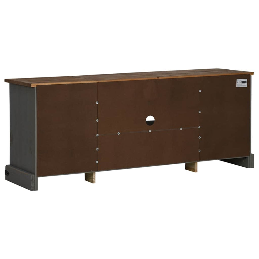 Tv-meubel HALDEN 2 schuifdeuren 150x40x60 cm massief hout grijs