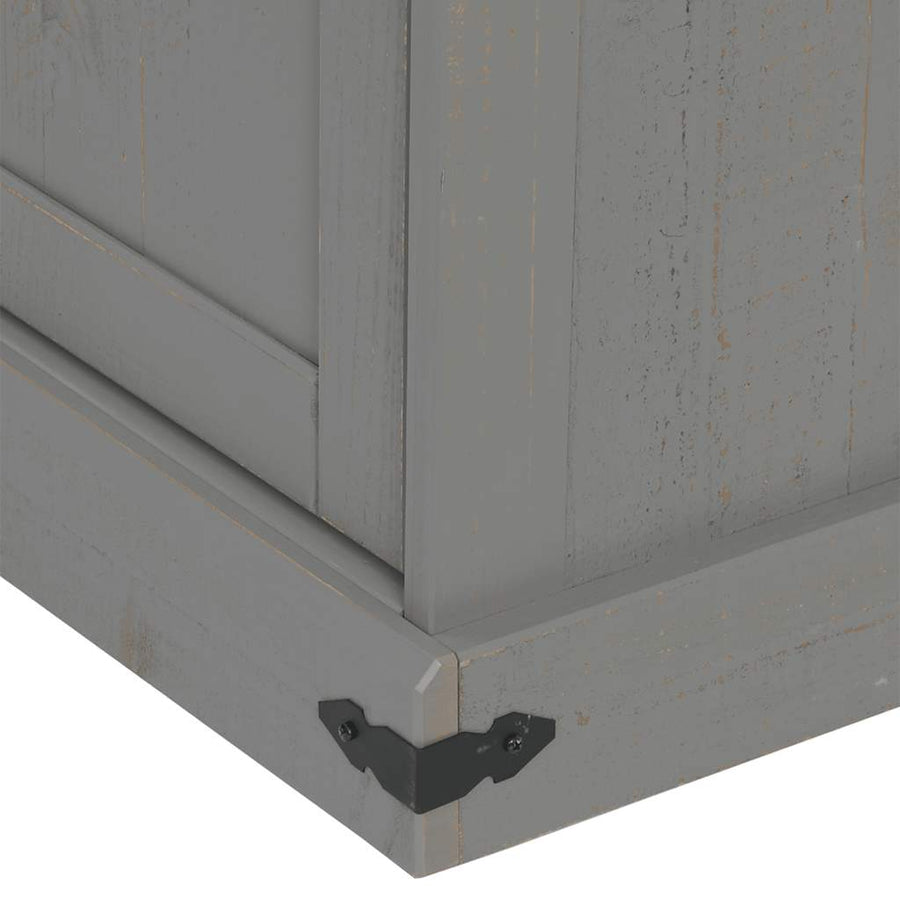 Tv-meubel HALDEN 2 schuifdeuren 150x40x60 cm massief hout grijs