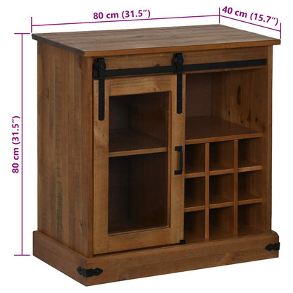 Dressoir HALDEN met schuifdeur 80x40x80 cm massief hout