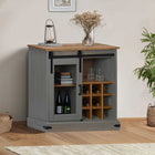 HALDEN Sideboard with sliding door 80x40x80 cm solid wood grey