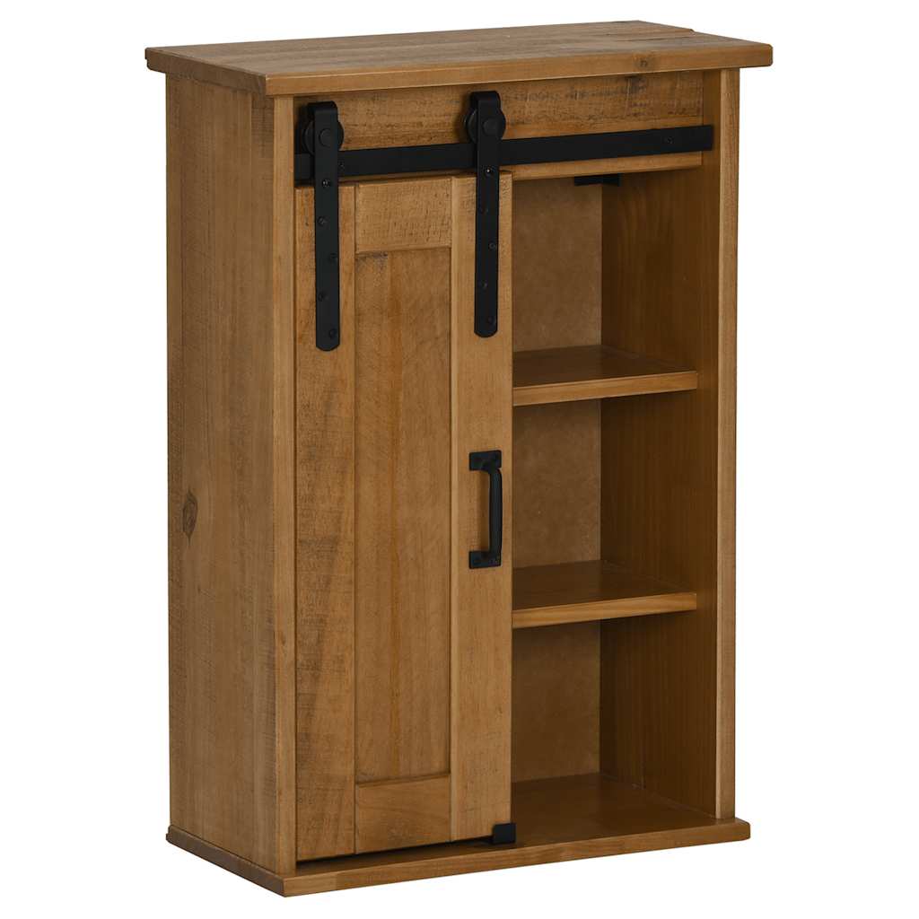 Bovenkast Halden Met Schuifdeur 49X22,5X70 Cm Grenenhout Naturel