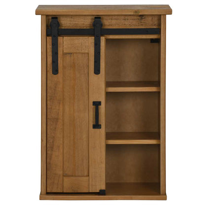 Bovenkast Halden Met Schuifdeur 49X22,5X70 Cm Grenenhout Naturel