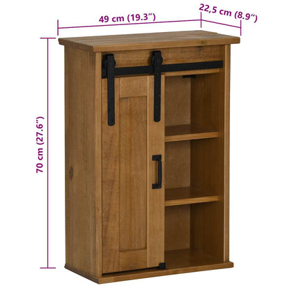 Bovenkast Halden Met Schuifdeur 49X22,5X70 Cm Grenenhout Naturel