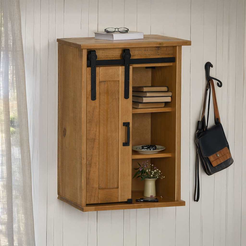 Bovenkast Halden Met Schuifdeur 49X22,5X70 Cm Grenenhout Naturel