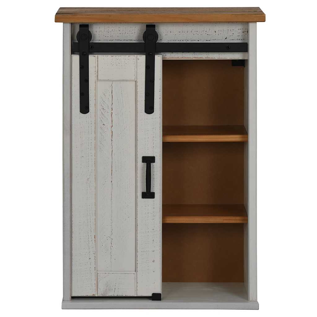 Hangkast HALDEN met schuifdeur 49x22,5x70 cm grenenhout wit