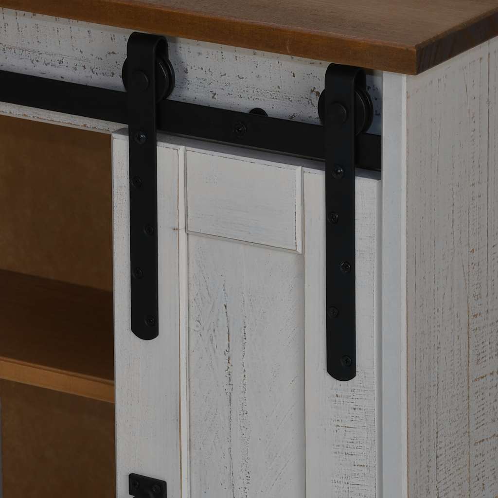 Hangkast HALDEN met schuifdeur 49x22,5x70 cm grenenhout wit