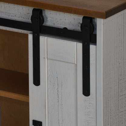Hangkast HALDEN met schuifdeur 49x22,5x70 cm grenenhout wit