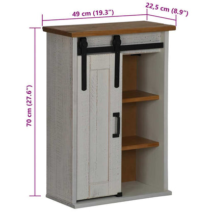 Hangkast HALDEN met schuifdeur 49x22,5x70 cm grenenhout wit