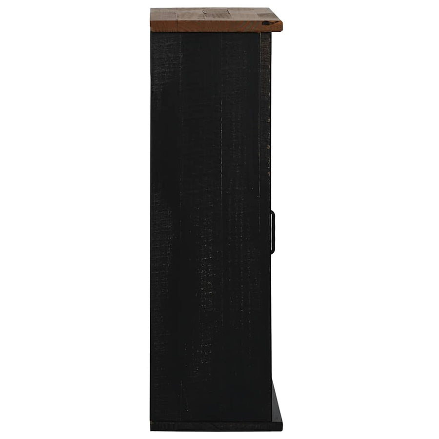 Hangkast HALDEN met schuifdeur 49x22,5x70 cm grenenhout zwart