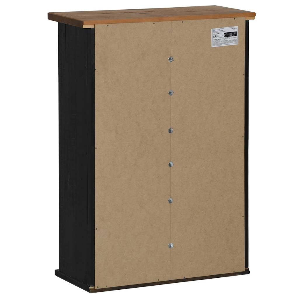 Hangkast HALDEN met schuifdeur 49x22,5x70 cm grenenhout zwart