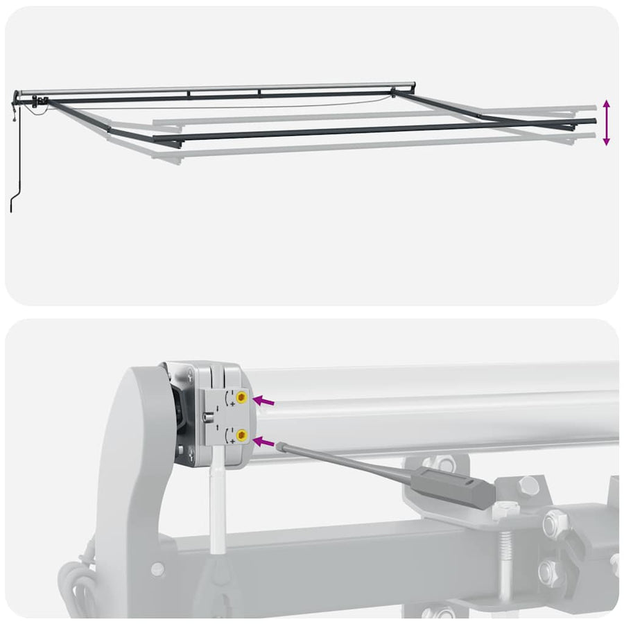 Luifel Automatisch Uittrekbaar Met Led's Bordeaux Bordeauxrood 300 x 250 cm