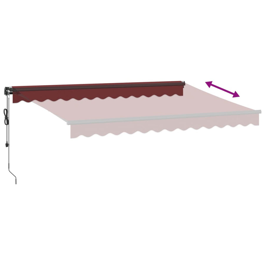 Luifel Automatisch Uittrekbaar Met Led's Bordeaux Bordeauxrood 350 x 250 cm