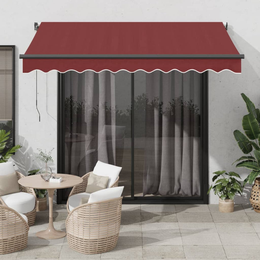 Luifel Automatisch Uittrekbaar Met Led's Bordeaux Bordeauxrood 350 x 250 cm