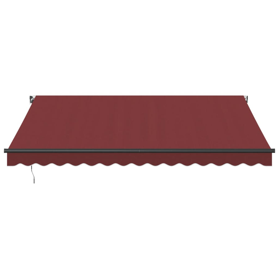 Luifel handmatig uittrekbaar met LED's 400x300 cm bordeauxrood