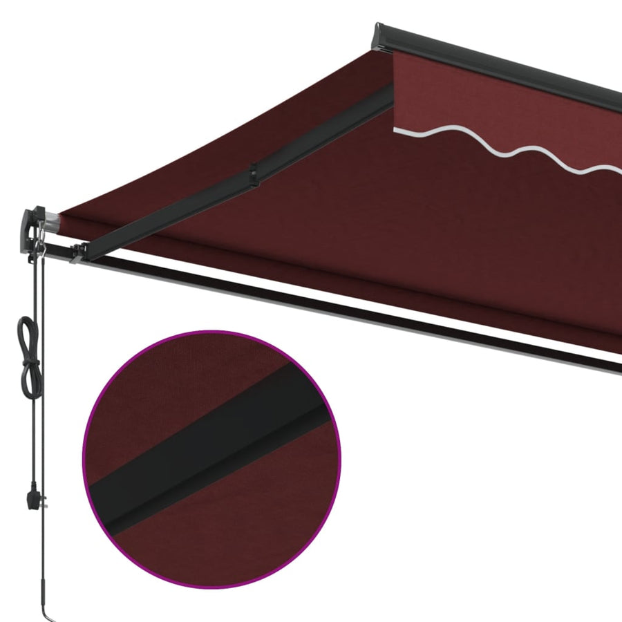 Luifel automatisch uittrekbaar 400x300 cm bordeauxrood
