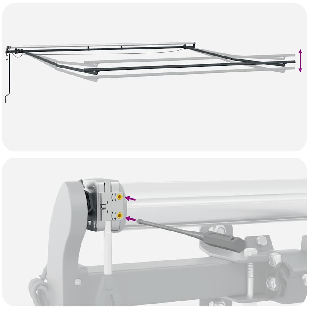 Luifel Automatisch Uittrekbaar Met Led's Bordeaux Bordeauxrood 450 x 300 cm