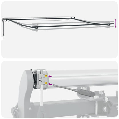 Luifel Automatisch Uittrekbaar Met Led's Bordeaux Bordeauxrood 450 x 300 cm