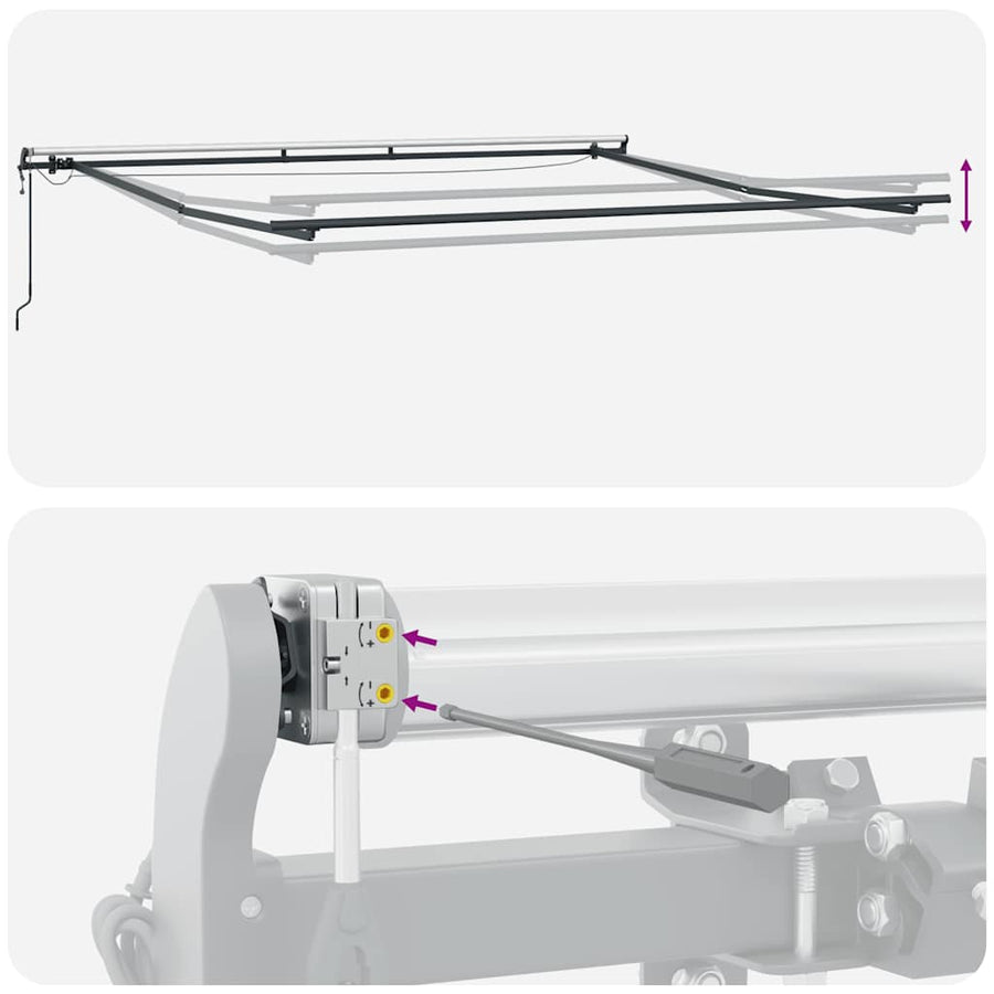 Luifel Automatisch Uittrekbaar Met Led's Bordeaux Bordeauxrood 450 x 300 cm