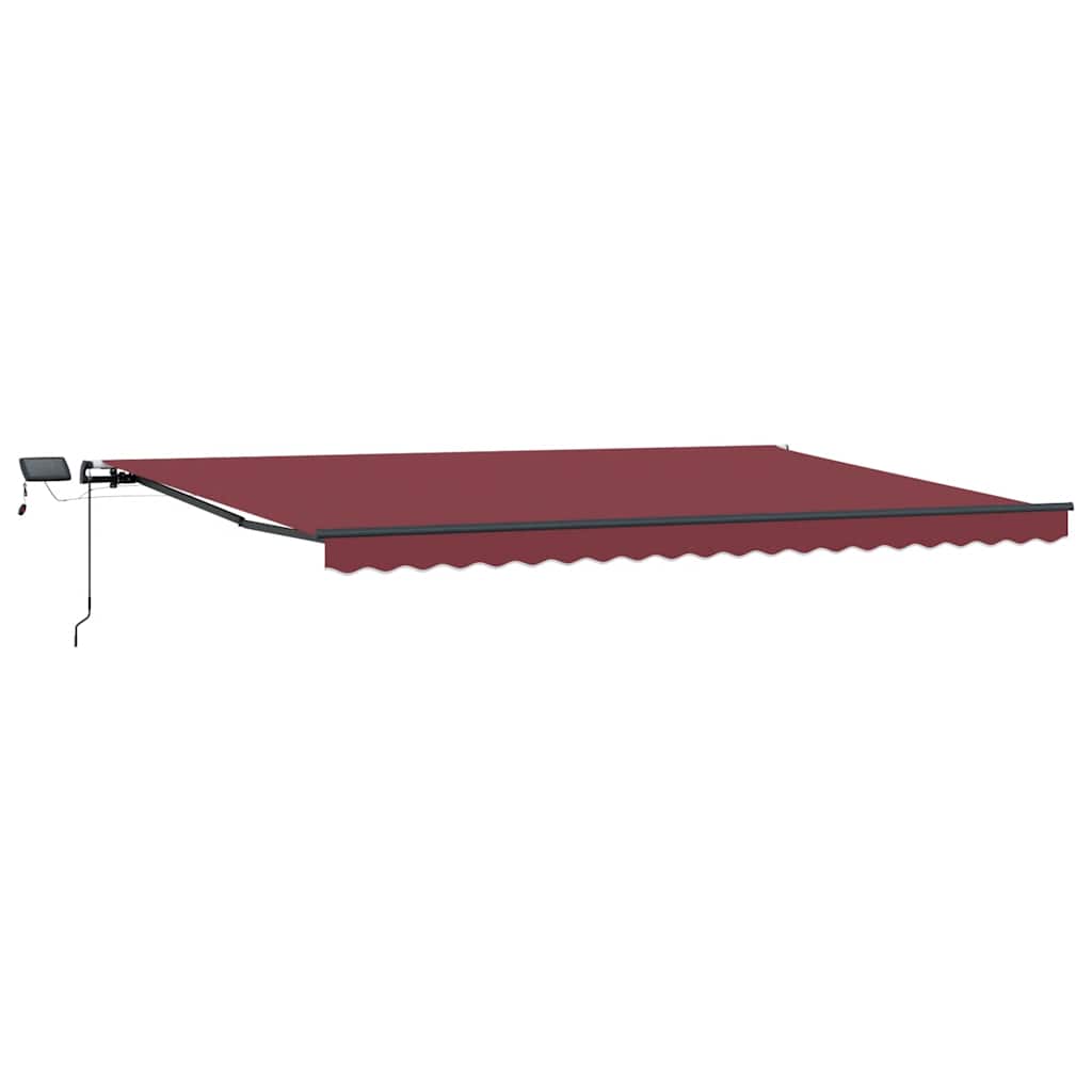 Luifel Handmatig Uittrekbaar Met Led's Bordeauxrood 500 x 300 cm