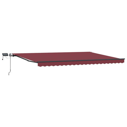 Luifel Handmatig Uittrekbaar Met Led's Bordeauxrood 500 x 300 cm