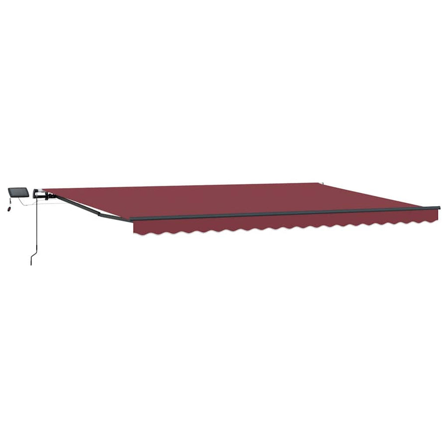 Luifel Handmatig Uittrekbaar Met Led's Bordeauxrood 500 x 300 cm
