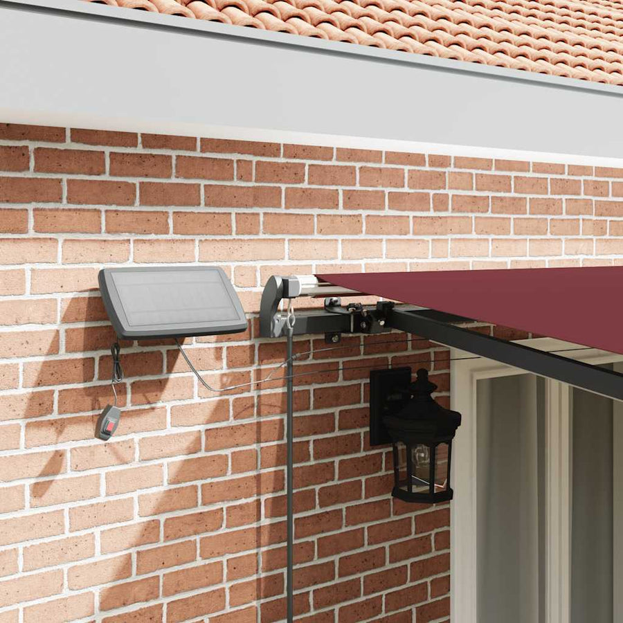Luifel Handmatig Uittrekbaar Met Led's Bordeauxrood 500 x 300 cm