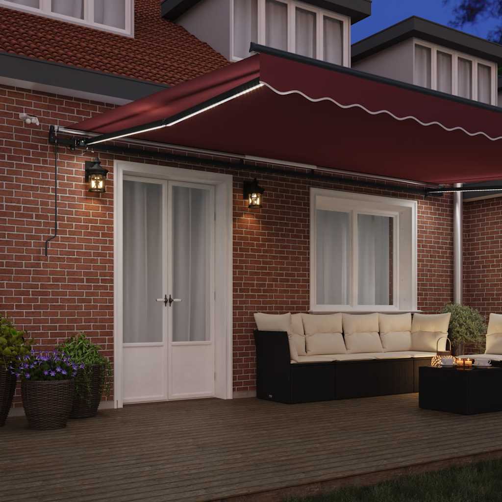 Luifel Automatisch Uittrekbaar Met Led's Bordeaux 500 x 300 cm