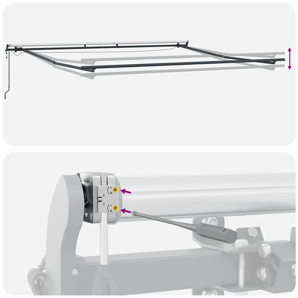 Luifel Automatisch Uittrekbaar Met Led's Bordeaux 500 x 300 cm