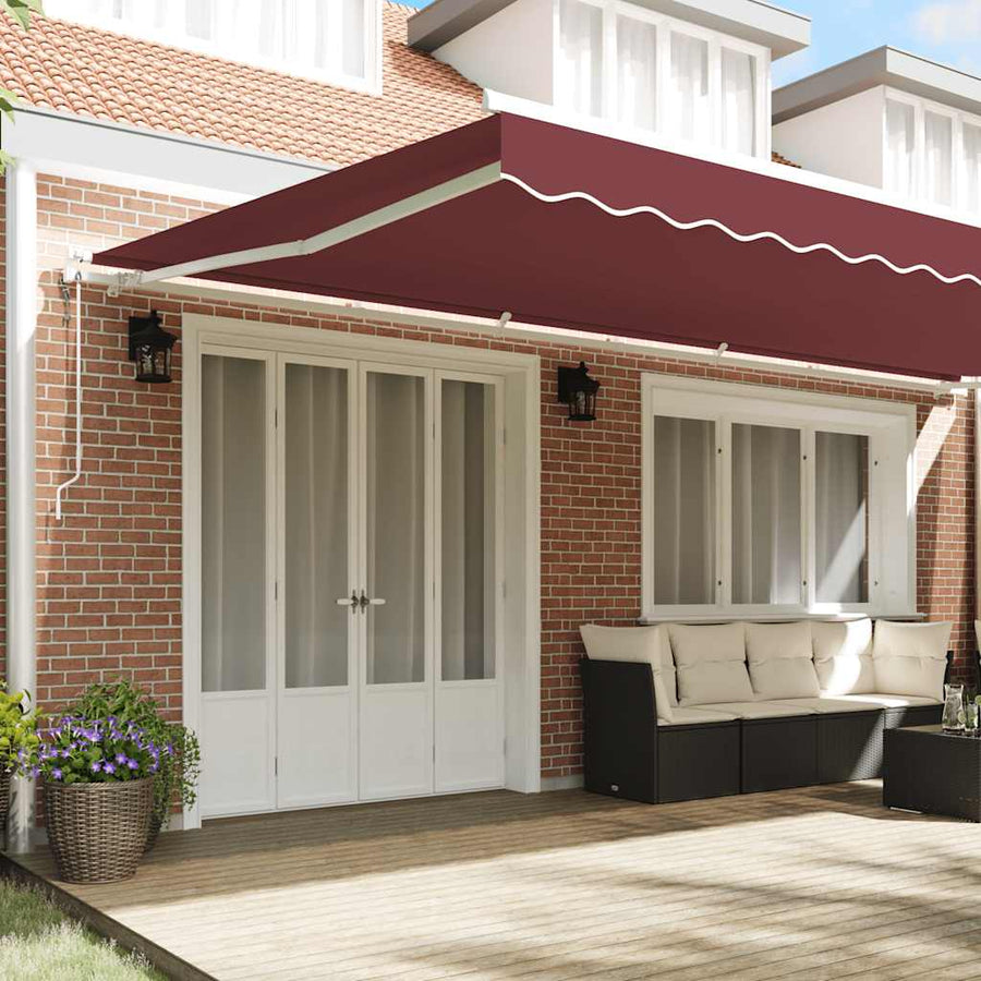 Luifel automatisch uittrekbaar 600x300 cm bordeauxrood