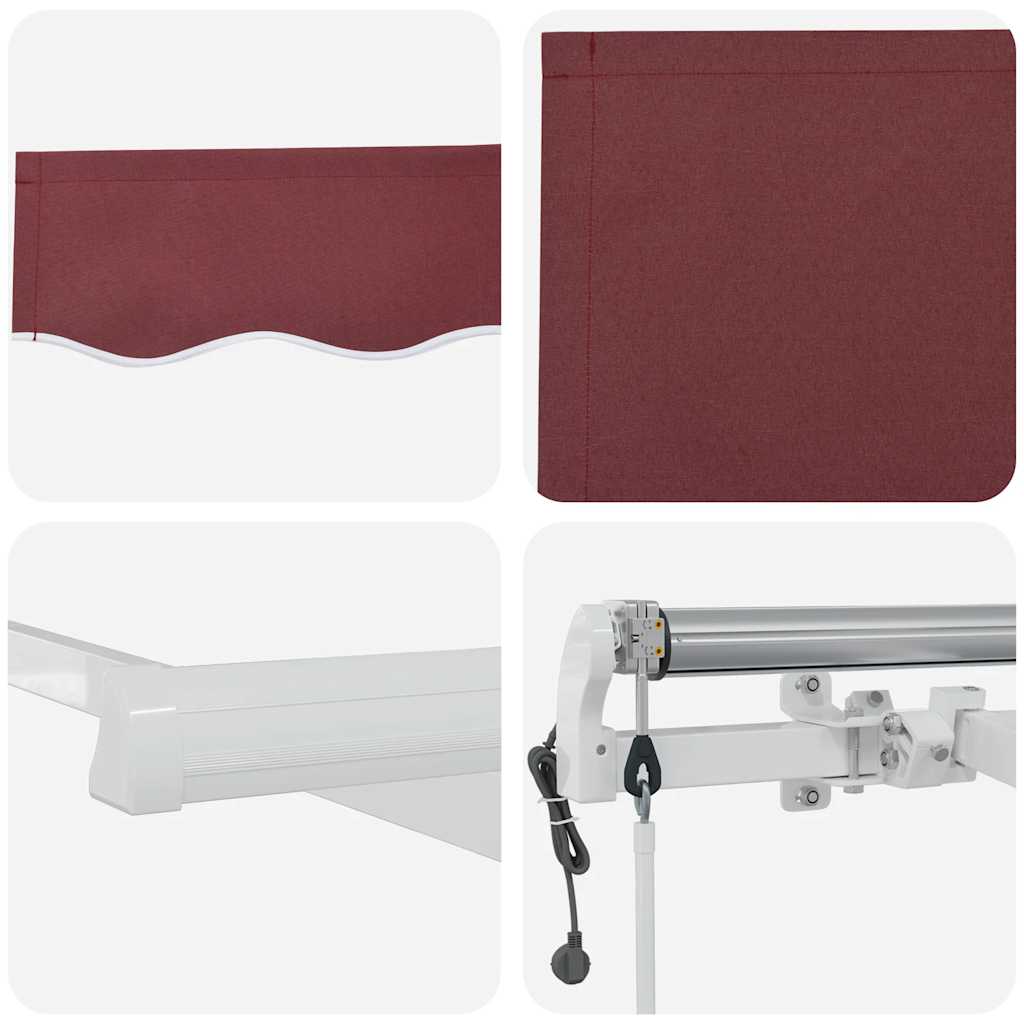 Luifel automatisch uittrekbaar 600x300 cm bordeauxrood