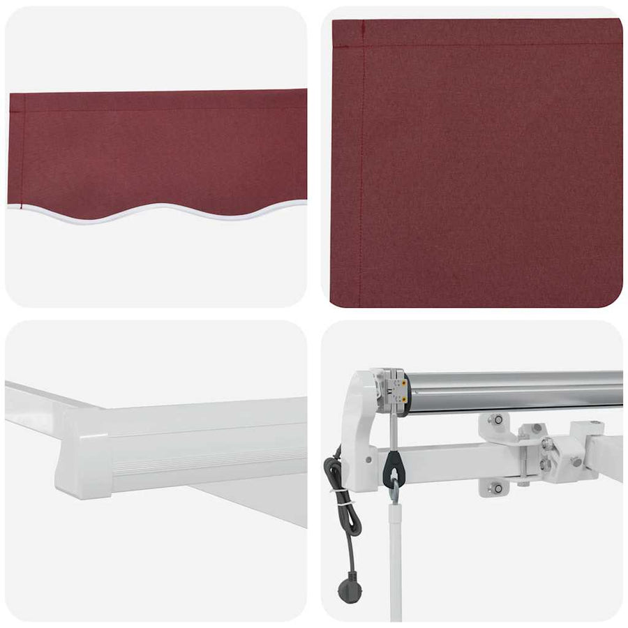 Luifel automatisch uittrekbaar 600x300 cm bordeauxrood
