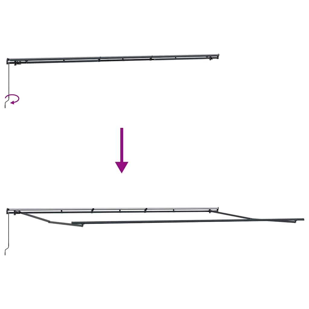 Luifel handmatig uittrekbaar 600x300 cm bordeauxrood