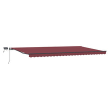Luifel handmatig uittrekbaar met LED's 600x300 cm bordeauxrood
